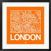 Framed Orange Map of London