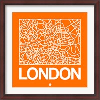 Framed Orange Map of London