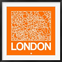 Framed Orange Map of London