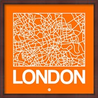 Framed Orange Map of London