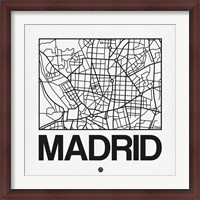 Framed White Map of Madrid