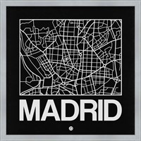 Framed Black Map of Madrid