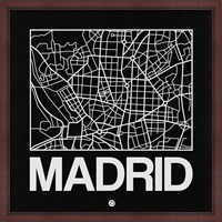 Framed Black Map of Madrid