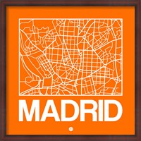 Framed Orange Map of Madrid