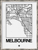 Framed White Map of Melbourne
