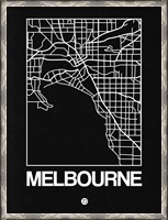Framed Black Map of Melbourne