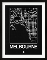 Framed Black Map of Melbourne