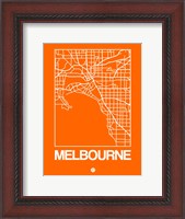 Framed Orange Map of Melbourne