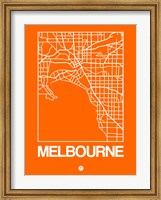 Framed Orange Map of Melbourne