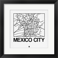 Framed White Map of Mexico City