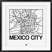 Framed White Map of Mexico City