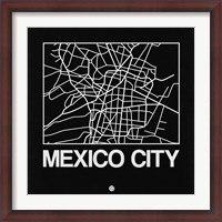 Framed Black Map of Mexico City