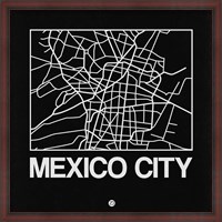 Framed Black Map of Mexico City
