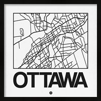 Framed White Map of Ottawa