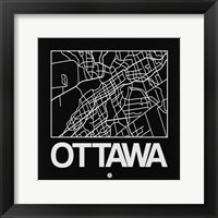 Framed Black Map of Ottawa