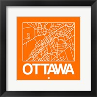 Framed Orange Map of Ottawa