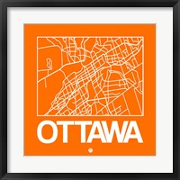 Framed Orange Map of Ottawa