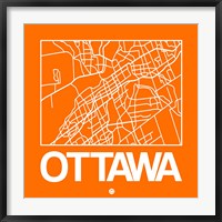 Framed Orange Map of Ottawa