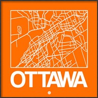Framed Orange Map of Ottawa