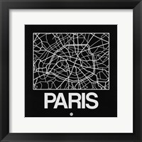 Framed Black Map of Paris