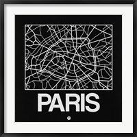 Framed Black Map of Paris