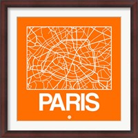 Framed Orange Map of Paris