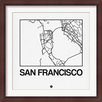 Framed White Map of San Francisco