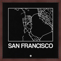 Framed Black Map of San Francisco