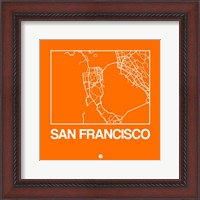 Framed Orange Map of San Francisco