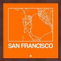 Framed Orange Map of San Francisco