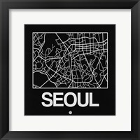Framed Black Map of Seoul
