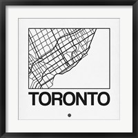 Framed White Map of Toronto
