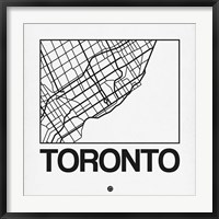 Framed White Map of Toronto