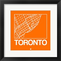 Framed Orange Map of Toronto