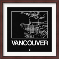 Framed Black Map of Vancouver
