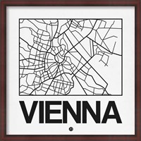 Framed White Map of Vienna