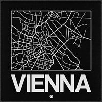 Framed Black Map of Vienna