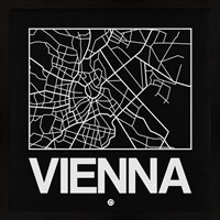 Framed Black Map of Vienna