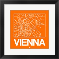 Framed Orange Map of Vienna