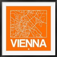 Framed Orange Map of Vienna