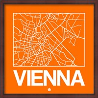 Framed Orange Map of Vienna