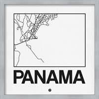 Framed White Map of Panama