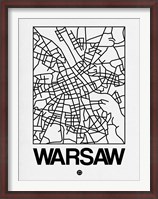 Framed White Map of Warsaw