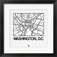 Framed White Map of Washington, D.C.