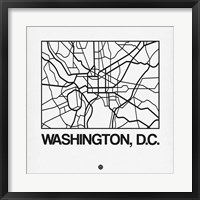 Framed White Map of Washington, D.C.