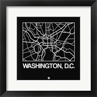 Framed Black Map of Washington, D.C.