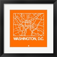 Framed Orange Map of Washington, D.C.