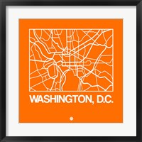 Framed Orange Map of Washington, D.C.