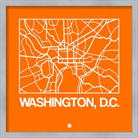Framed Orange Map of Washington, D.C.