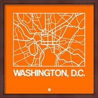 Framed Orange Map of Washington, D.C.